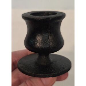 Vintage Cast Iron Wall Candle Holders w/ Curved Hooks – Rustic Pair